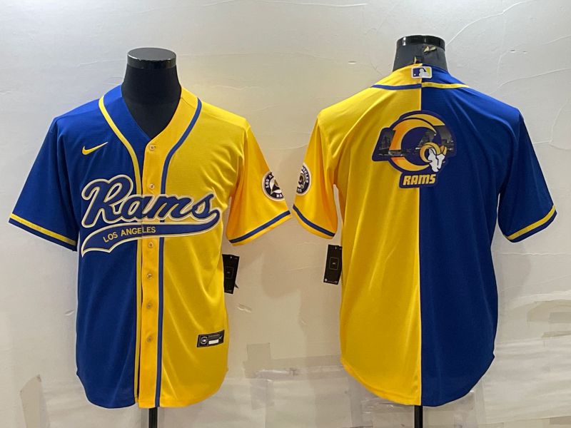 Men Los Angeles Rams Blank blue yellow 2022 Nike Co branded NFL Jerseys